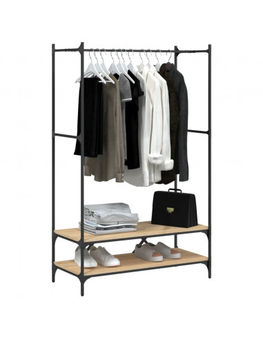 Appendiabiti con Scaffali Rovere Sonoma in Legno Multistrato