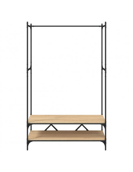 Appendiabiti con Scaffali Rovere Sonoma in Legno Multistrato