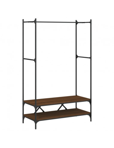 Appendiabiti con Scaffali Rovere Marrone in Legno Multistrato