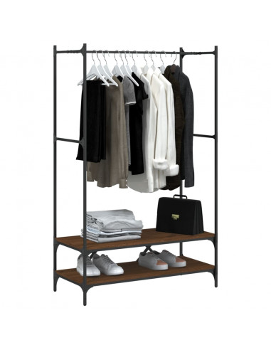 Appendiabiti con Scaffali Rovere Marrone in Legno Multistrato