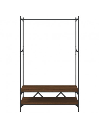 Appendiabiti con Scaffali Rovere Marrone in Legno Multistrato
