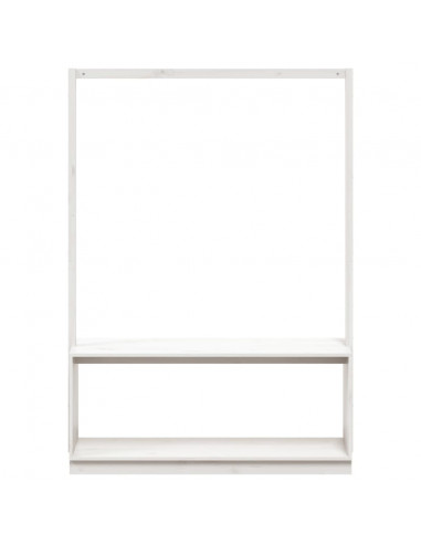 Appendiabiti Porta Scarpe Bianco 113x40x157,5 cm Massello Pino