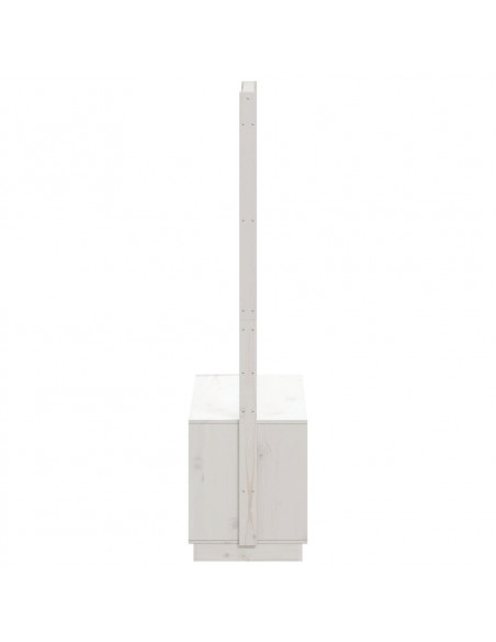 Appendiabiti Porta Scarpe Bianco 113x40x157,5 cm Massello Pino