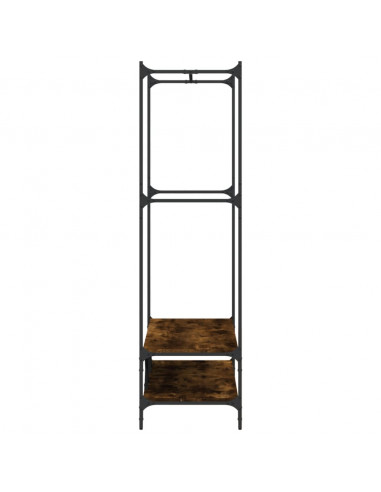 Appendiabiti con Scaffali Rovere Fumo in Legno Multistrato