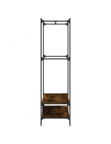 Appendiabiti con Scaffali Rovere Fumo in Legno Multistrato