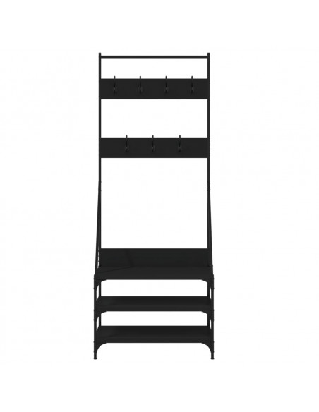 Appendiabiti con Porta Scarpe Nero 70x40x184 cm