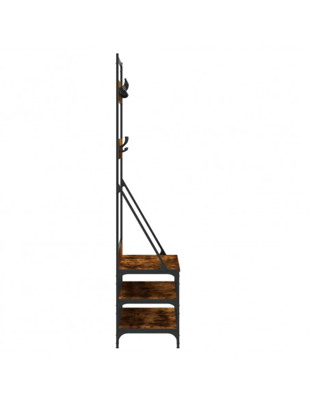 Appendiabiti con Porta Scarpe Rovere Fumo 100x40x184 cm