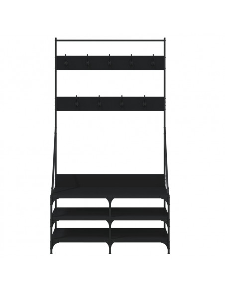 Appendiabiti con Porta Scarpe Nero 100x40x184 cm