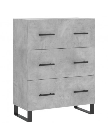 Credenza Grigio Cemento 69,5x34x180 cm in Legno Multistrato