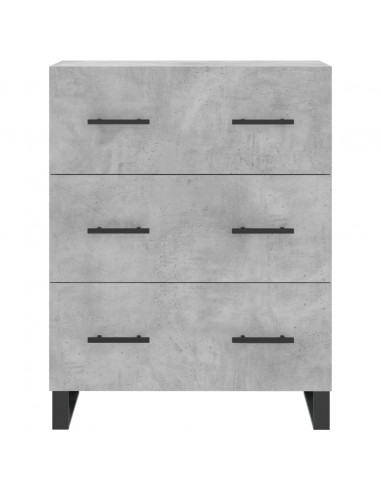 Credenza Grigio Cemento 69,5x34x180 cm in Legno Multistrato