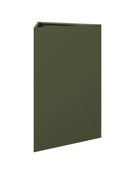 Fioriera da Giardino Verde Oliva Triangolare 50x43x75cm Acciaio