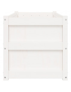 Fioriere da Giardino 2 pz Bianche in Legno Massello di Pino 2