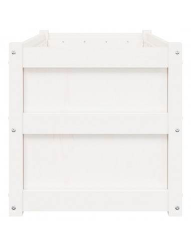 Fioriere da Giardino 2 pz Bianche in Legno Massello di Pino