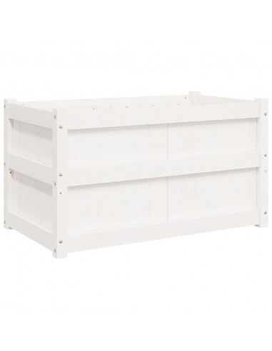 Fioriere da Giardino 2 pz Bianche in Legno Massello di Pino