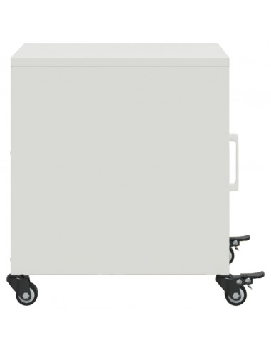 Comodino Bianco 36x39x43,5 cm in Acciaio