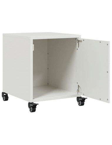 Comodino Bianco 36x39x43,5 cm in Acciaio