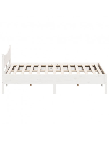 Giroletto con Testiera Bianco 180x200 cm Massello Pino