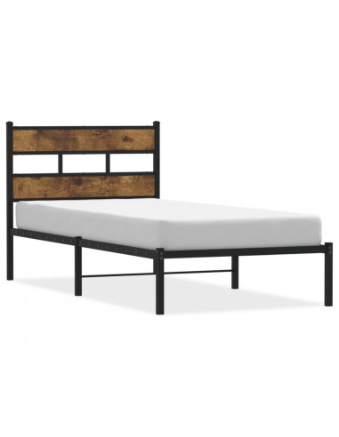 Giroletto senza Materaso in Metallo Rovere Fumo 75x190 cm