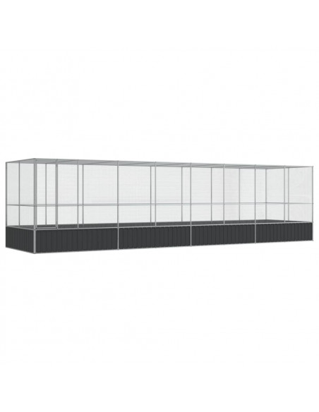 Voliera con Estensione Argento 832x207x212 cm in Acciaio