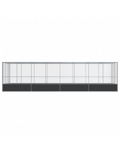 Voliera con Estensione Argento 832x207x212 cm in Acciaio