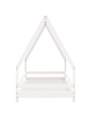 Giroletto per Bambini Bianco 90x190cm in Legno Massello di Pino