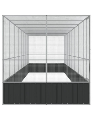 Voliera con Estensione Argento 832x207x212 cm in Acciaio