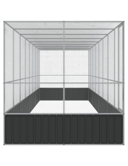 Voliera con Estensione Argento 832x207x212 cm in Acciaio