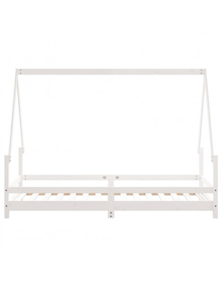 Giroletto per Bambini Bianco 90x190cm in Legno Massello di Pino