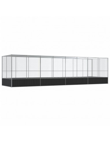 Voliera con Estensione Argento 832x207x212 cm in Acciaio