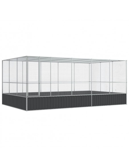 Voliera con Estensione Argento 518x307x212 cm in Acciaio