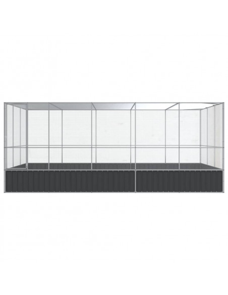 Voliera con Estensione Argento 518x307x212 cm in Acciaio