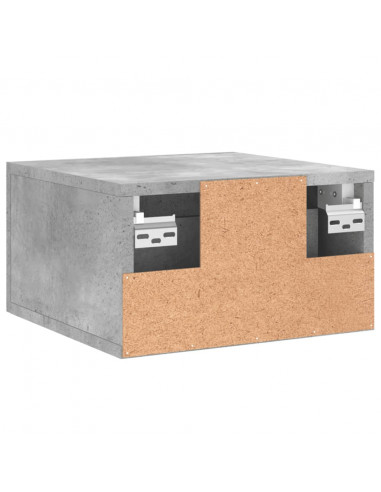 Comodino a Muro Grigio Cemento 35x35x20 cm