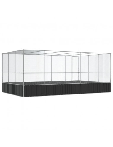 Voliera con Estensione Argento 518x307x212 cm in Acciaio