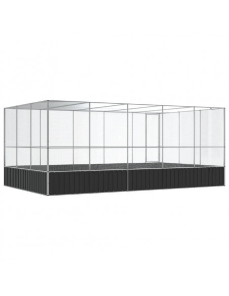 Voliera con Estensione Argento 518x307x212 cm in Acciaio