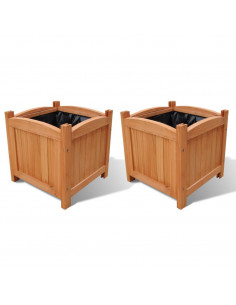 Letti Rialzati da Giardino in Legno Set 2 pz 30 x 30 x 30 cm 2