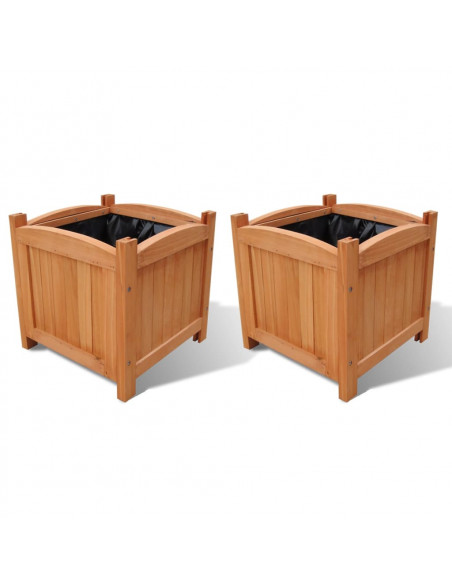 Letti Rialzati da Giardino in Legno Set 2 pz 30 x 30 x 30 cm