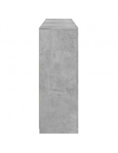 Credenze con Luci LED 3 pz Grigio Cemento in Legno Multistrato