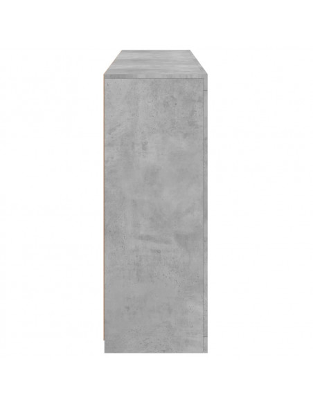 Credenze con Luci LED 3 pz Grigio Cemento in Legno Multistrato
