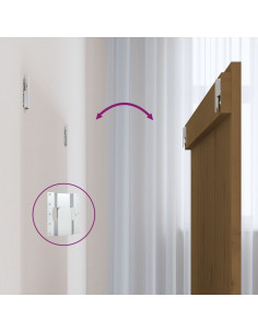 Testiera da Parete Miele 108x3x90 cm in Legno Massello di Pino