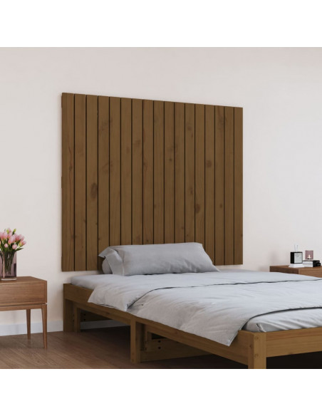 Testiera da Parete Miele 108x3x90 cm in Legno Massello di Pino