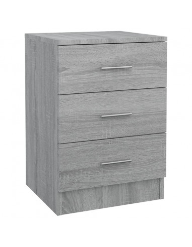 Comodino Grigio Sonoma 38x35x56 cm in Legno Multistrato