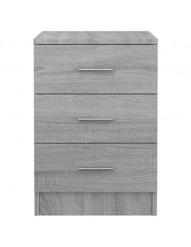 Comodino Grigio Sonoma 38x35x56 cm in Legno Multistrato