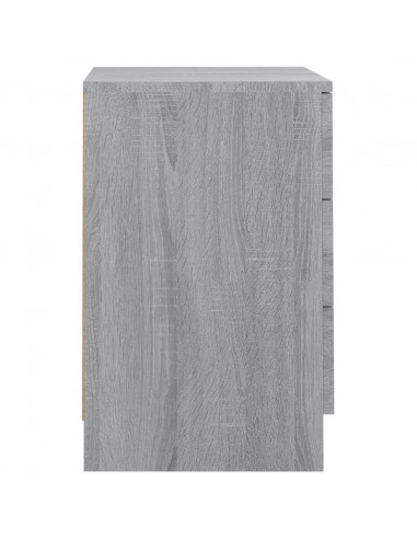 Comodino Grigio Sonoma 38x35x56 cm in Legno Multistrato