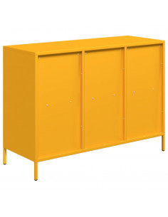 Credenza Giallo Senape 101,5x39x73,5 cm Acciaio Laminato Freddo 2