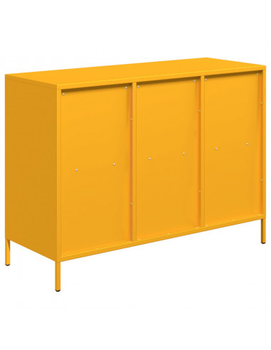 Credenza Giallo Senape 101,5x39x73,5 cm Acciaio Laminato Freddo