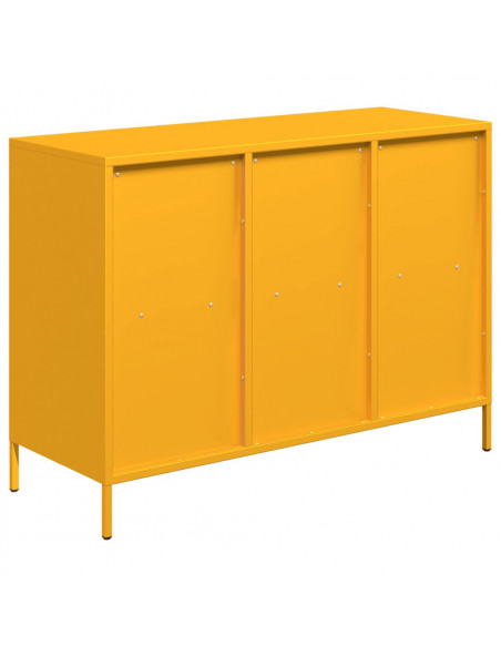 Credenza Giallo Senape 101,5x39x73,5 cm Acciaio Laminato Freddo