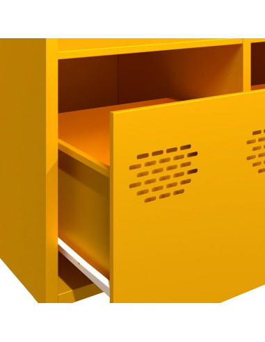Credenza Giallo Senape 101,5x39x73,5 cm Acciaio Laminato Freddo