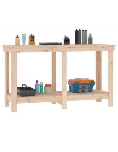 Banco da Lavoro 140x50x80 cm in Legno Massello di Pino