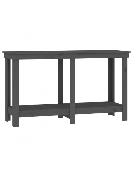 Banco da Lavoro Grigio 140x50x80 cm in Legno Massello di Pino
