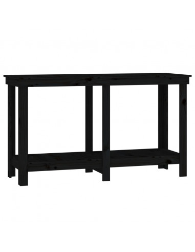 Banco da Lavoro Nero 140x50x80 cm in Legno Massello di Pino
